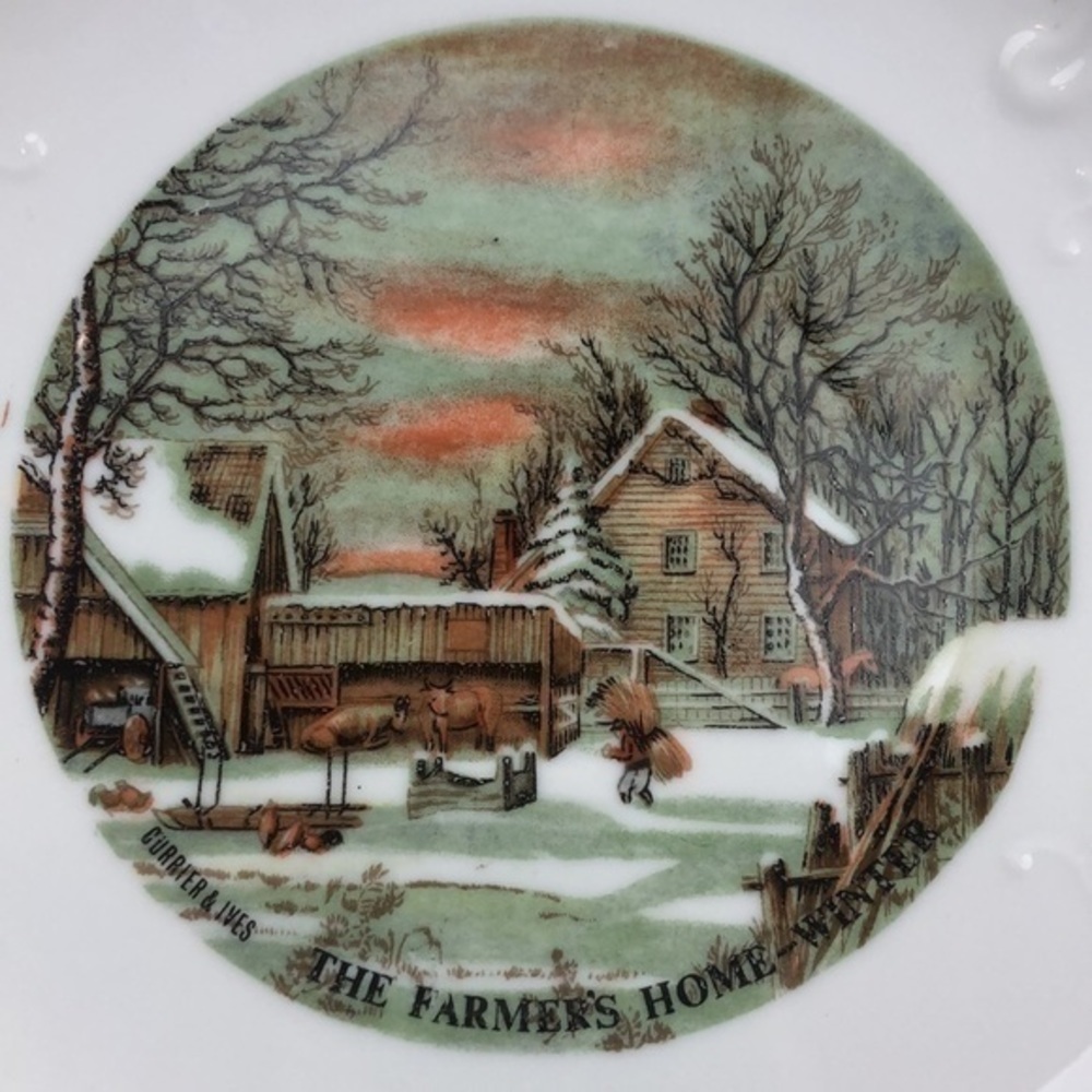 Vintage Courier & Ives “The Farmer’s Home - Winter” Collectible Plate - Picture 10 of 11